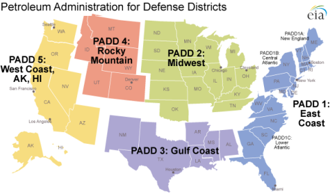 Fuel Oil PADDs map