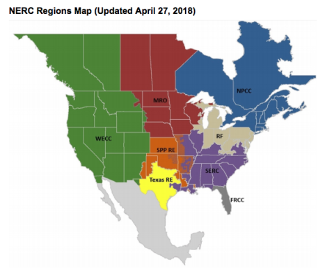 NERC regions map