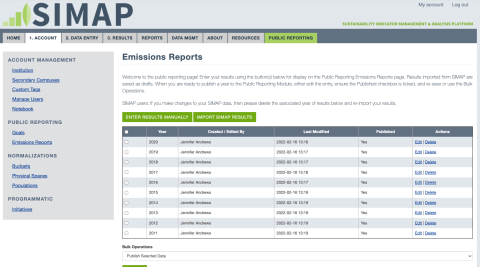 Screenshot of the Public Records page