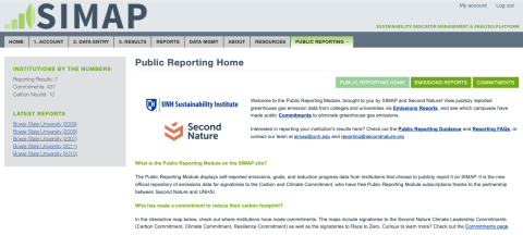 Screenshot of the&nbsp;Public Reporting home page